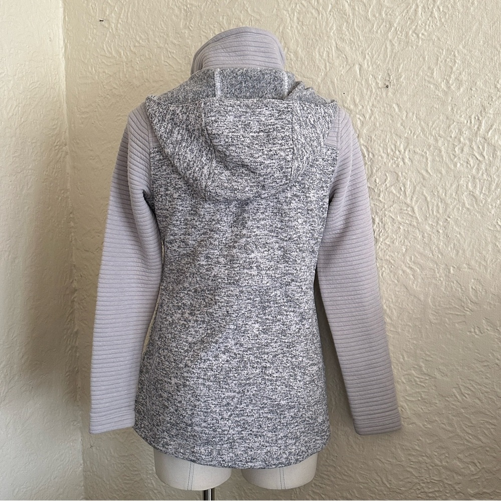The North Face Indi Fleece Hooded Jacket Light Gray Small - Picture 6 of 10